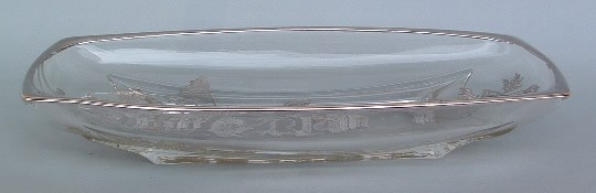 silver overlay glass tray
