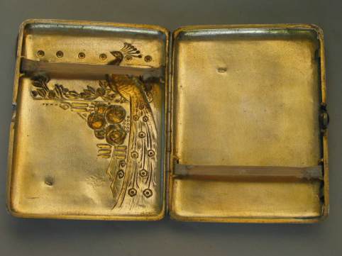 Russian silver cigarette case gilded interior