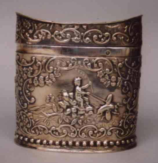 Dutch antique silver tea caddy