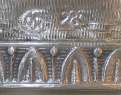 Italian antique silver napkin ring: hallmarks and rim decoration