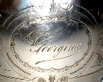 Continental
antique silver
napkin ring
dedication to
Georgina