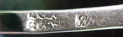 German 
antique silver
punch ladle:
Frankfurt a/M
and PK silversmith
hallmark