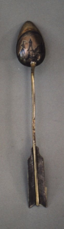 Russian niello antique silver arrow spoon