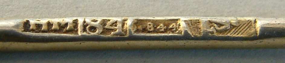 Russian niello antique silver arrow spoon hallmarks
