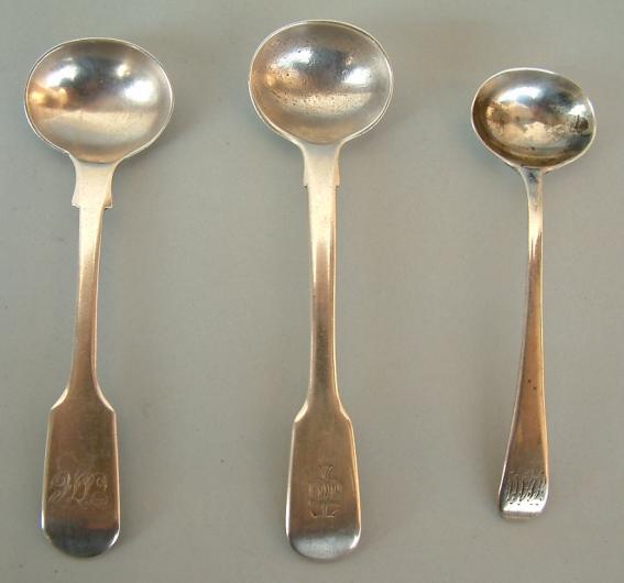 Georgian
antique silver
salt spoons