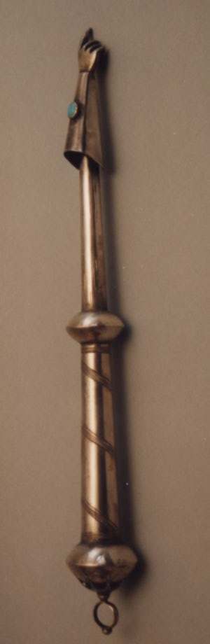Russian Judaica antique silver torah pointer (Yad) 