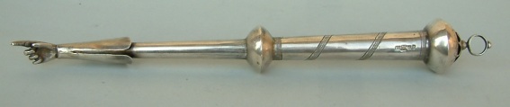 Russian Judaica antique silver torah pointer (Yad) 