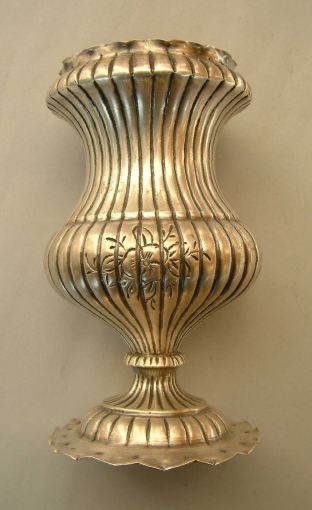 Continental
silver vase
with spread foot