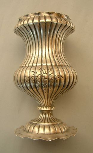 Continental
silver vase
with spread foot