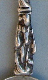 antique silver apostle spoon: detail